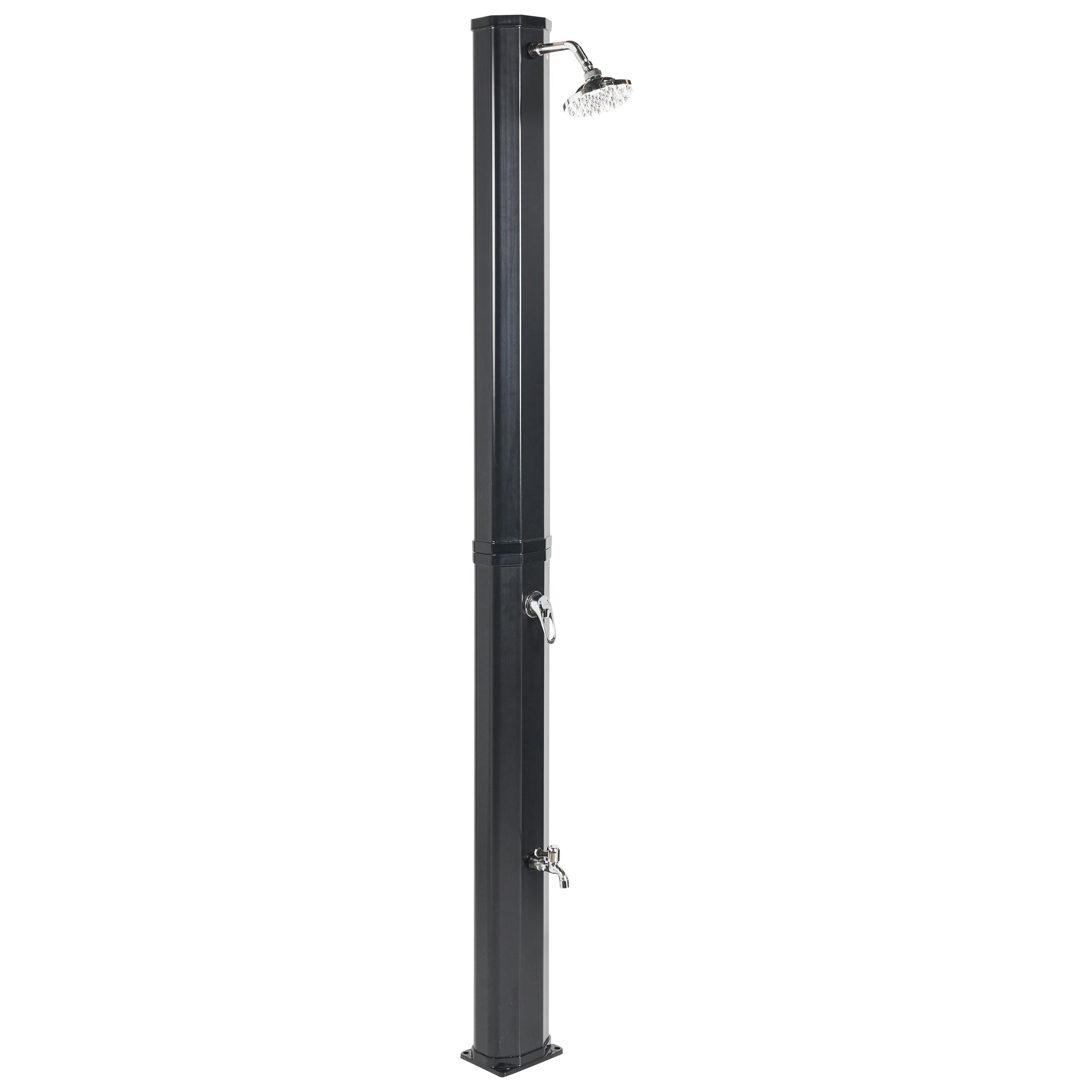 FREISTEHENDE solarbetriebene Gartendusche Schwarz Topocalma - Schwarz, Kunststoff (18/217/15cm) - Beliani