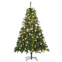 WEIHNACHTSBAUM Tannenbaum Christbaum LED Lichtfaser Baum Stern - Grün, Kunststoff/Metall (180cm) - HOMCOM