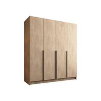 KLEIDERSCHRANK Santi I - Eichefarben/Schwarz, Holzwerkstoff/Metall (200/215/58cm) - MIRJAN24