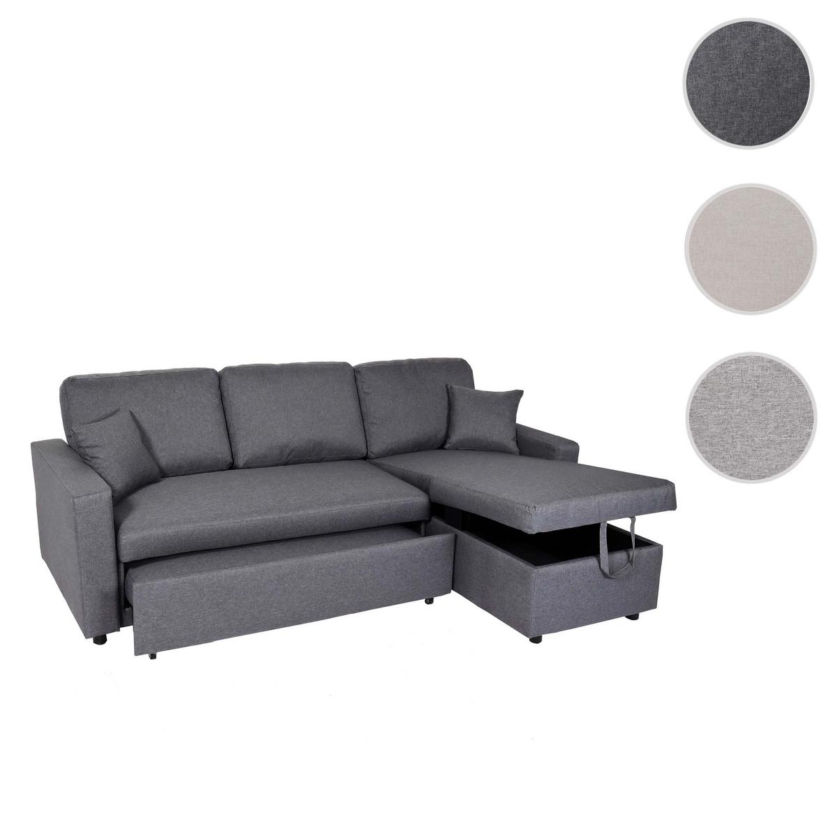 ECKSOFA MIT BETTKASTEN Grau - Dunkelgrau/Grau, Textil (228/151cm) - MCW