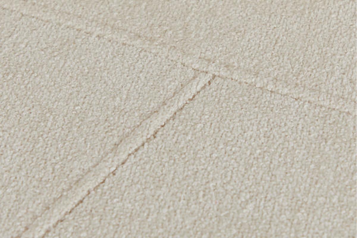 DESIGNSOFA GARBO Cremeweiß Webstoff - Creme/Schwarz, Textil/Metall (280/92/158cm) - KAWOLA