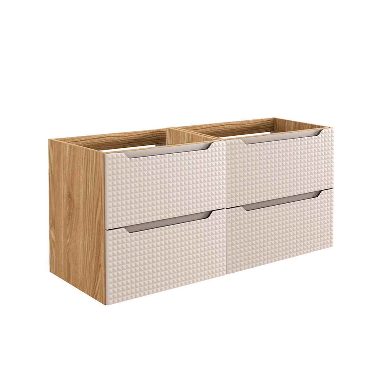 WASCHTISCHUNTERSCHRANK 120cm Mallory Beige und Holz - Braun, Holzwerkstoff (120/57/46cm) - Petits-meubles