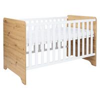 BABYBETT Marlon 70 x 140 cm Artisan Oak Kreideweiß - Weiß/Eiche Artisan, Holzwerkstoff (70/140cm) - arthur berndt