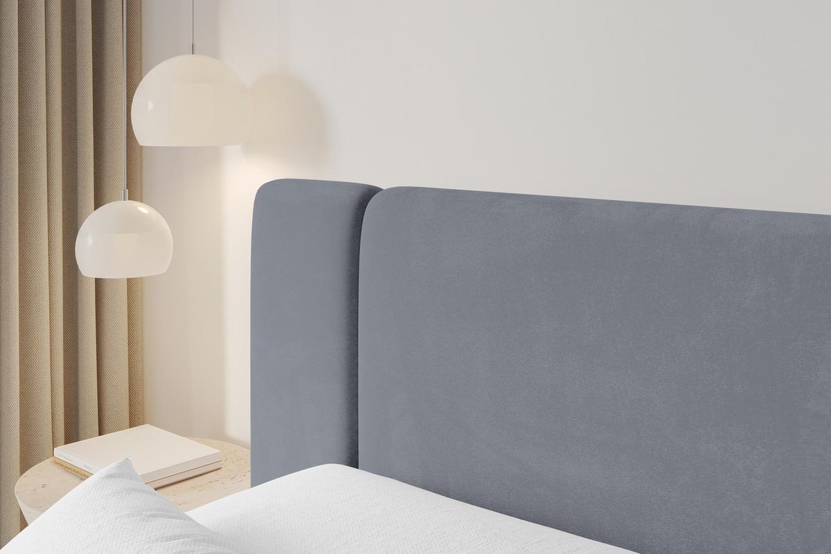BOXBETT mit Matratze H4 - EVON - 180x200 cm Grau - Grau, Holzwerkstoff (180/200cm) - ALTDECOR