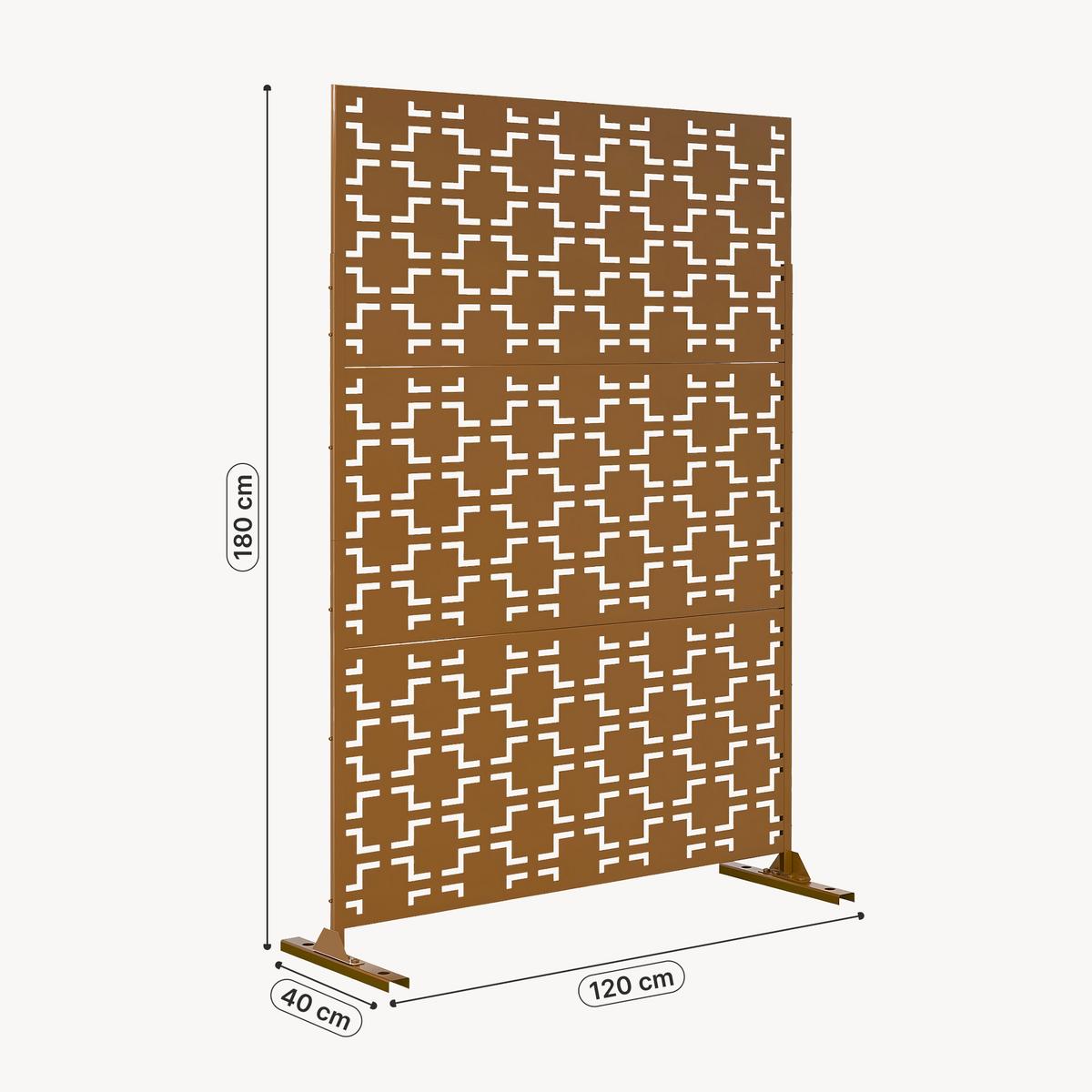 TRENNWAND Basciano - Braun, Metall (120/180cm) - casa.pro