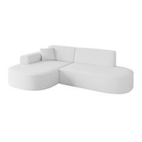 ECKSOFA Ottomane Links MARI-L1 - 243x171x79 cm Weiß Bouclé - Schwarz/Weiß, Holzwerkstoff/Kunststoff (163/234cm) - ALTDECOR