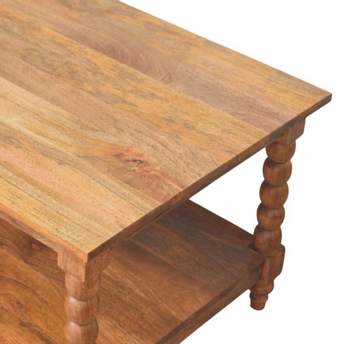 COUCHTISCH mit Golden-Teak-Finish, großes offenes Fach, braun - Braun, Holz (60/110/45cm) - Artisan Furniture
