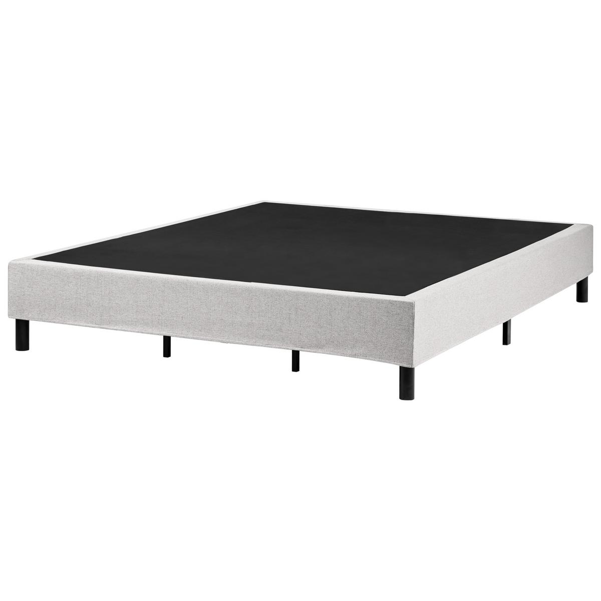 BOXSPRINGBETT ohne Kopfteil 180/200 cm Stoff Hellgrau Countess - Hellgrau, Textil (180/200cm) - Beliani