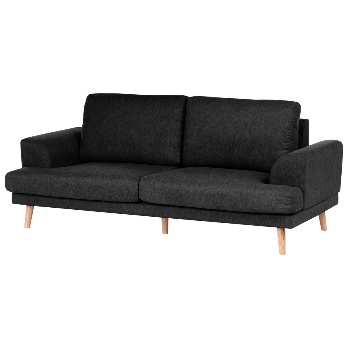 3-SITZER-SOFA Stoff Schwarz Kildal - Schwarz, Textil (214/90/96cm) - Beliani