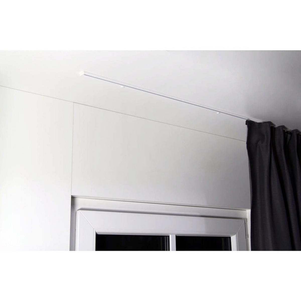 GARDINENSCHIENE auf Maß 1-lauf Deckenmontage Minimal 100cm - Weiß, Metall (100cm) - Deco-Raum