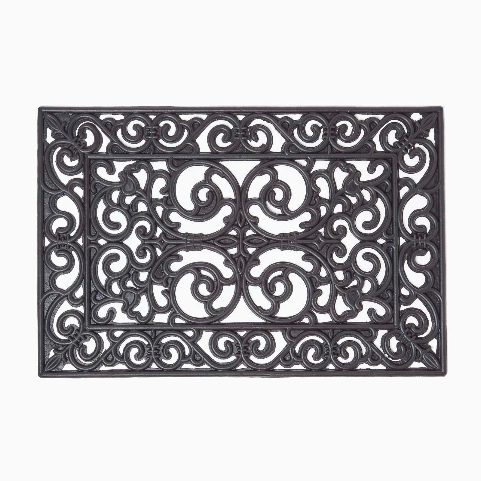 FUSSMATTE Ornament, Gummi 40/60 cm - Schwarz, Naturmaterialien (40/60cm) - Homescapes