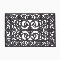 FUSSMATTE Ornament, Gummi 40/60 cm - Schwarz, Naturmaterialien (40/60cm) - Homescapes