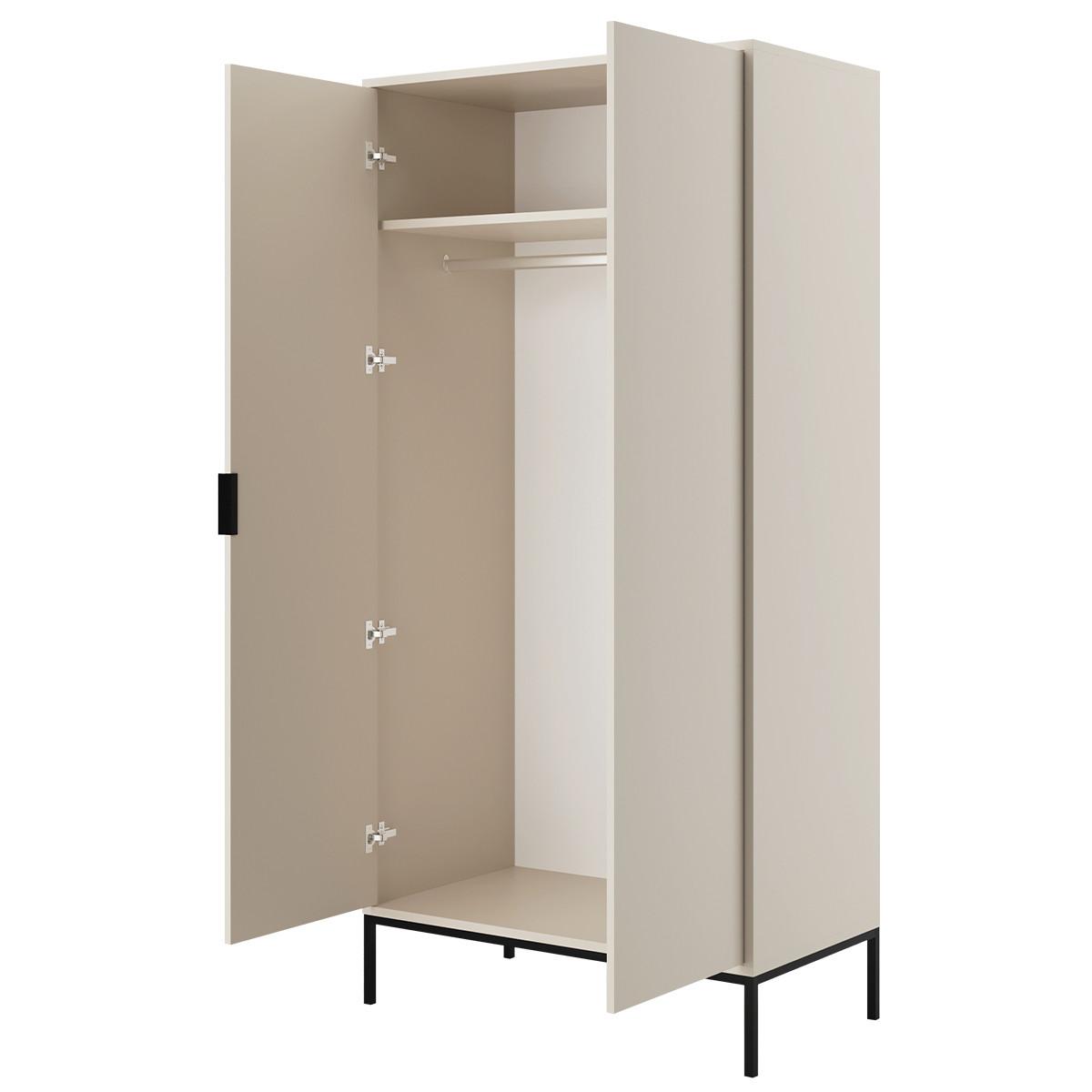 SCHRANK 2 Türen Seattle Kaschmir - Beige, Holzwerkstoff (100/205.4/55cm) - Petits-meubles