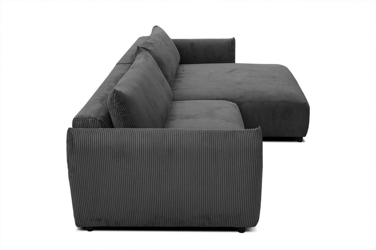 ECKSOFA TAUER 5-Sitzer, dunkelgrau - Dunkelgrau/Schwarz, Holzwerkstoff/Kunststoff (292/174cm) - Wozimo