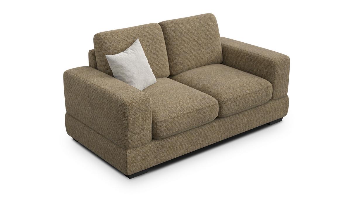SOFA OTTO 2-Sitzer, taupe - Taupe/Schwarz, Holz/Textil (171/89/98cm) - Wozimo