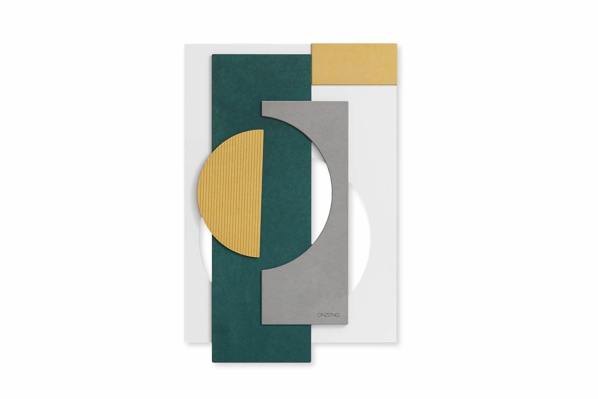HOLZBILD Petrol 50/74,5 cm - Petrol/Weiß, Holz (4.65/74.5cm) - KUNSTLOFT