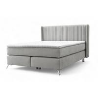 BOXSPRINGBETT Agnus - Hellgrau, Holzwerkstoff/Textil (180/200cm) - Fun Möbel