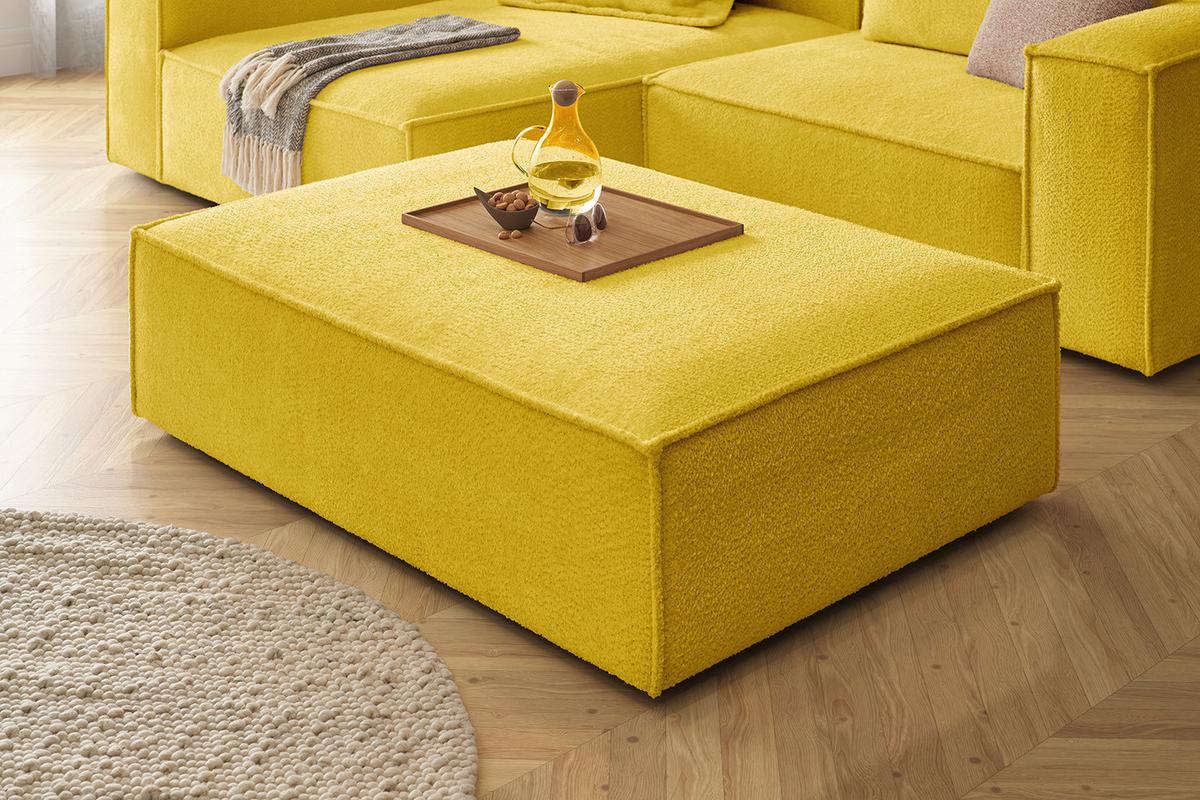 POLSTERHOCKER CARMO Gelb Flachgewebe - Gelb, Textil (145/43/100cm) - KAWOLA