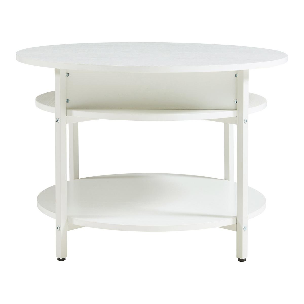 COUCHTISCH Kandas 70/49 cm - Weiß, Holzwerkstoff/Metall (70/70/49cm) - [en.casa]