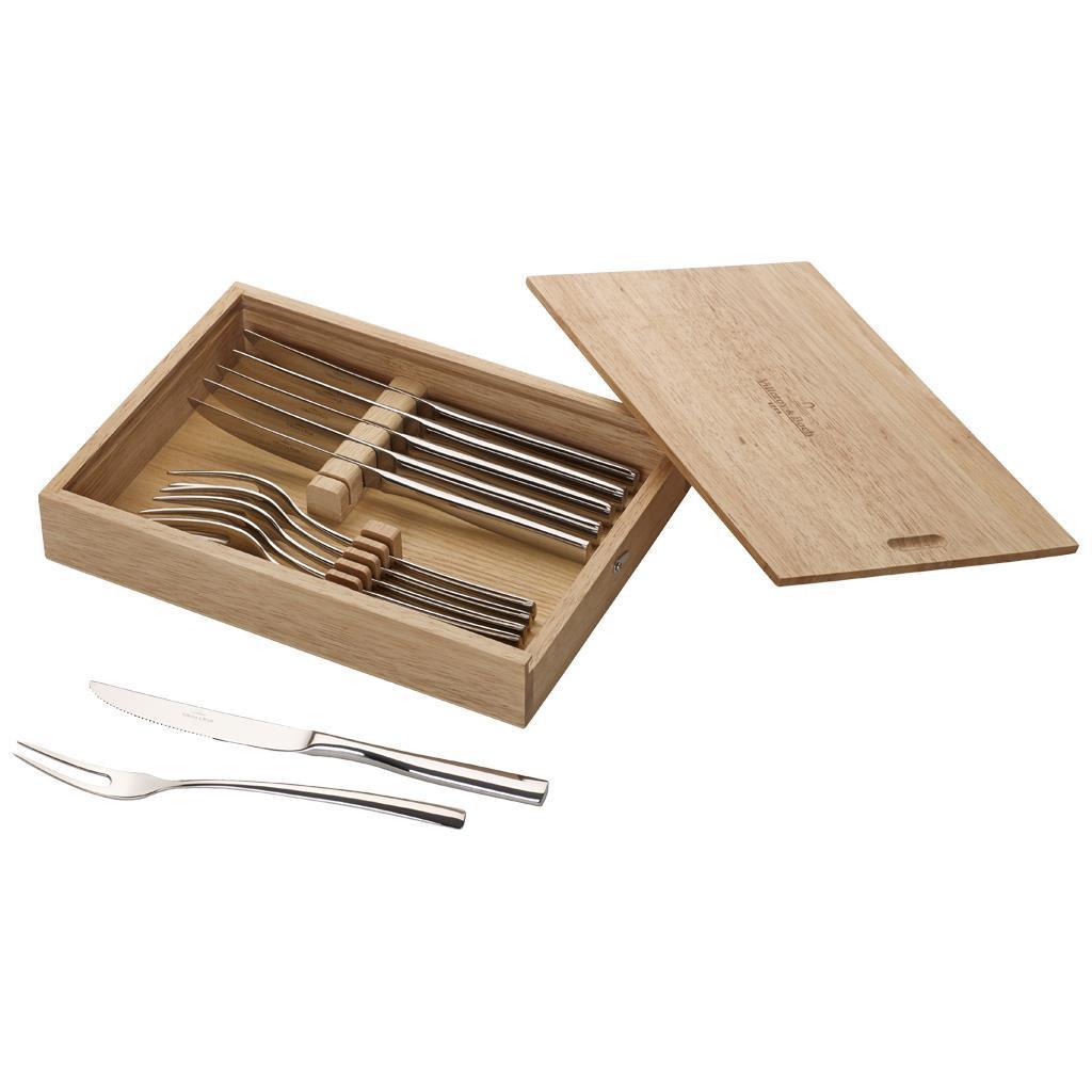 STEAKBESTECK Piemont silber 12-tlg. - Silberfarben, Metall - Villeroy & Boch