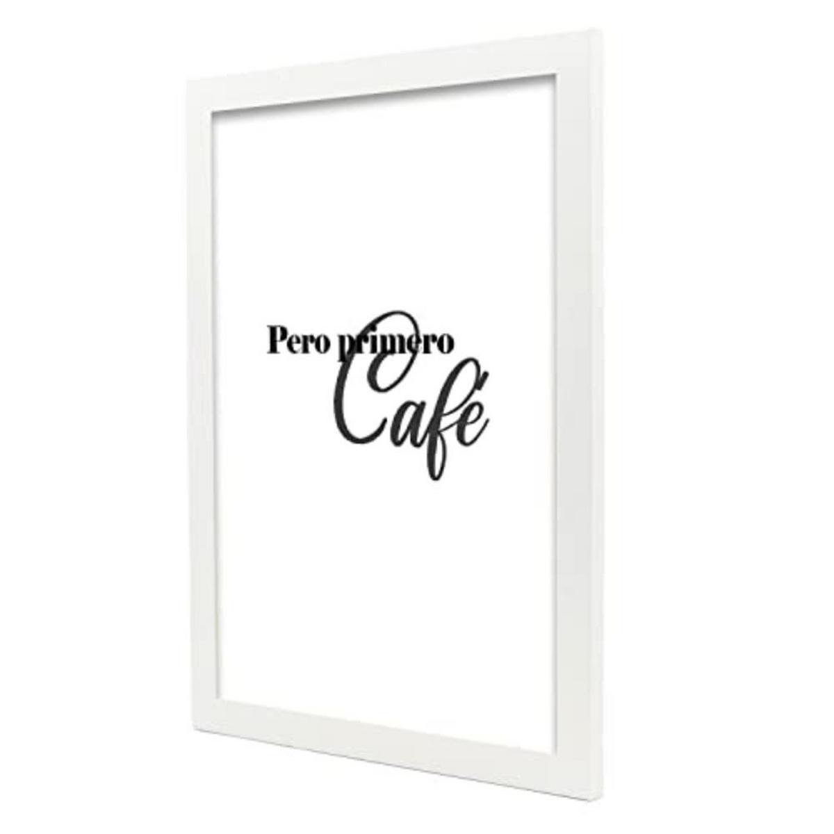 POSTER Set mit 4 Kaffee TypografieStil A3 Weißer Rahmen - Weiß, Papier (29.7/3cm) - Nacnic