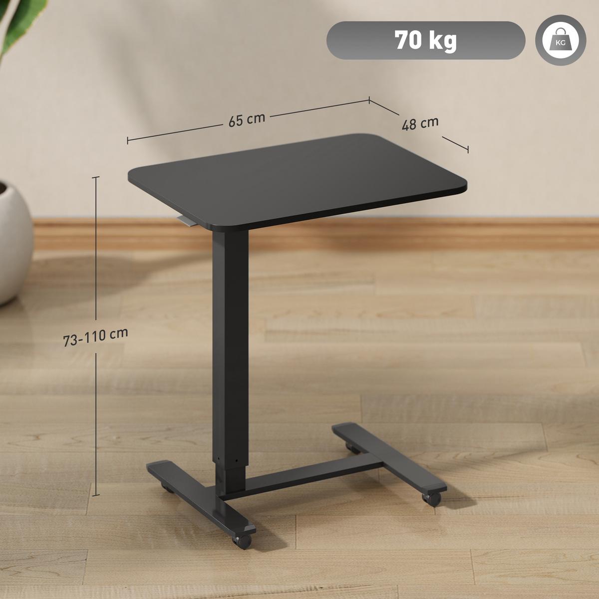 SCHREIBTISCH Spanplatte Stahl Schwarz - Schwarz, Holzwerkstoff/Metall (65/48/110cm) - HOMCOM