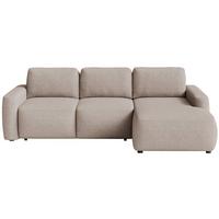 ECKSOFA Carnos Mini Beige Chenille - Beige/Schwarz, Kunststoff/Textil (164/238cm) - Selsey
