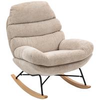 SCHAUKELSTUHL Schaukelsessel Schneidersitz mit Rückenlehne Chenille-Optik - Creme, Textil (80/91/103cm) - HOMCOM