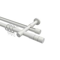 GARDINENSTANGE RUNDROHR-INNENLAUF Prestige Elanto 360 cm (geteilt in 2 x 180 cm), 2-läufig, 20 mm Ø Weiß - Weiß, Metall (360cm) - INTERDECO
