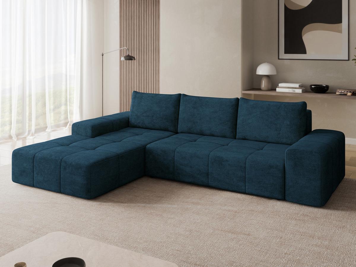 ECKSCHLAFSOFA Tonseo L, Seite: Links - Schwarz/Dunkelblau, Holz/Kunststoff (275/173cm) - MIRJAN24