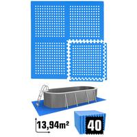 POOLMATTEN 13,9m² 40 EVA Matten 62 cm Blau - Blau, Kunststoff (62/62cm) - eyepower