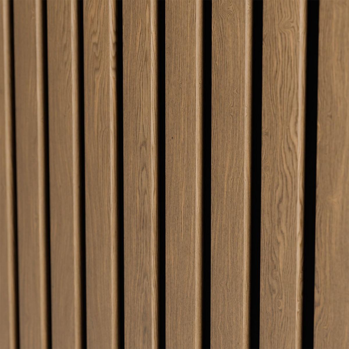 WANDPANEELE Akustik 120x60 cm Eiche Natur Dunkel (4er-Set) - Braun, Holz (60/120/1.8cm) - Juskys