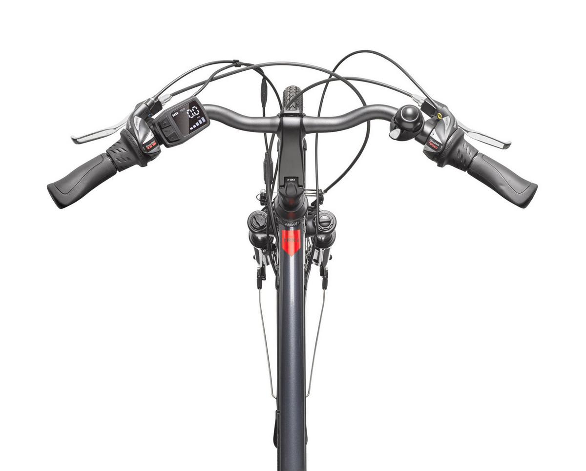 E-BIKE XT485 Trekking Elektrofahrrad 21-Gang Shimano Kettenschaltung, Pedelec, 14,5Ah, 37V Akku - Anthrazit, Metall (112cm) - Telefunken