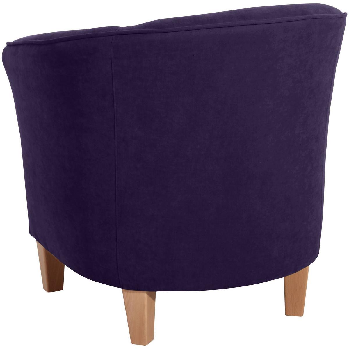 SESSEL Karine Bezug Veloursstoff Buche natur / violett - Lila, Kunststoff (70/74/70cm) - 58aufmkessel