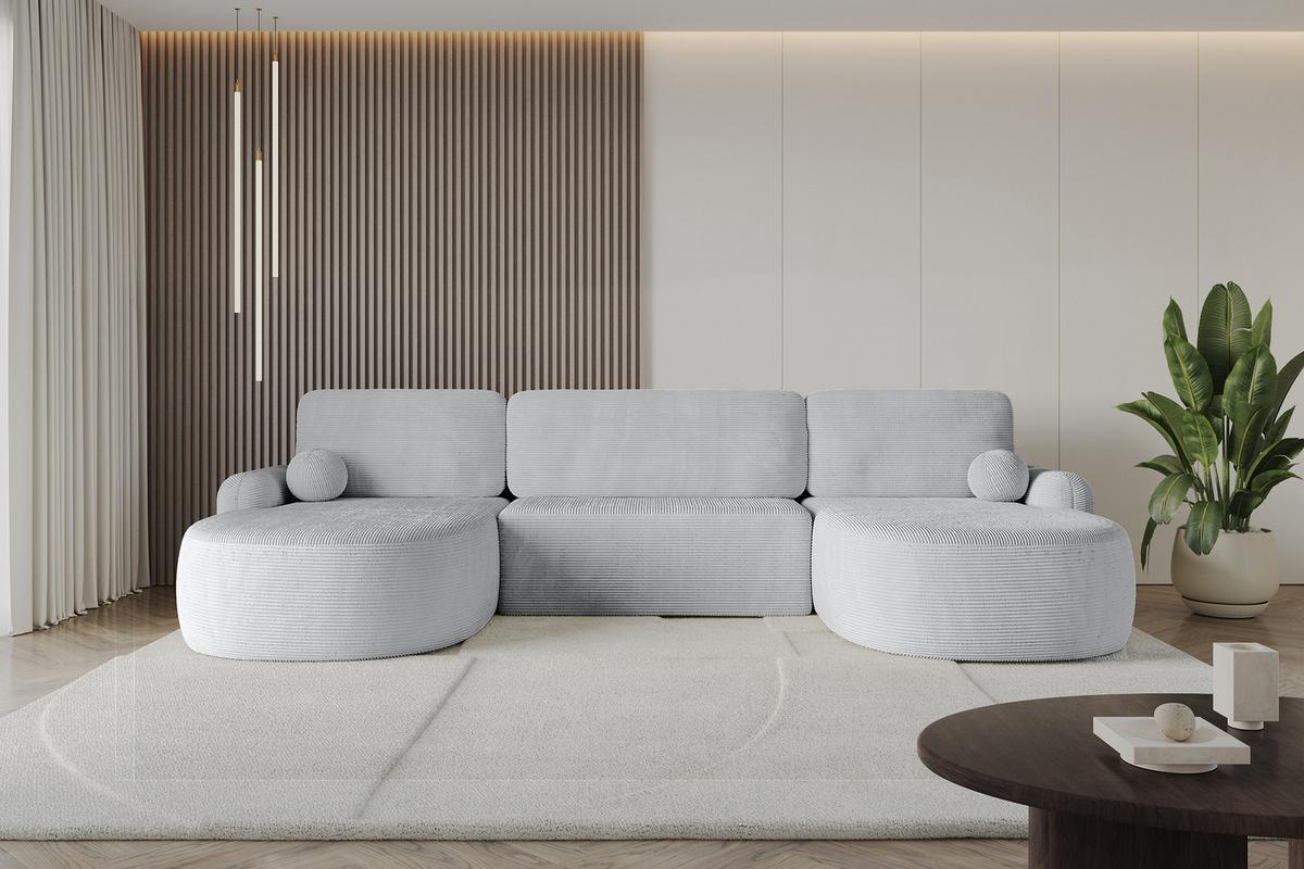 WOHNLANDSCHAFT mit Schlaffunktion und Bettkasten LIRA-U - 335x172x89 Grau - Graphitfarben, Holzwerkstoff/Textil (335/89/172cm) - ALTDECOR