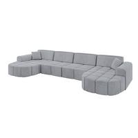 WOHNLANDSCHAFT LIVO-U2 - 400x173x79,5 cm Grau - Grau, Holzwerkstoff/Textil (400/79/173cm) - ALTDECOR