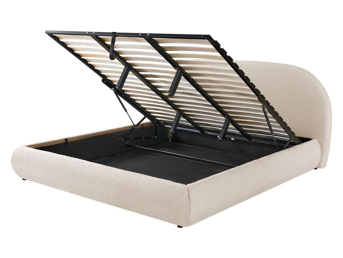 POLSTERBETT Akrenis - Creme/Schwarz, Holzwerkstoff/Textil (180/200cm) - MIRJAN24