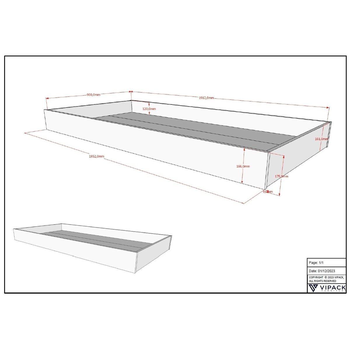 ETAGENBETT Kelci 2x90x200 Bettschublade Rausfallschutz Buche massiv - Buchefarben, Holz (90/200cm) - 58aufmkessel