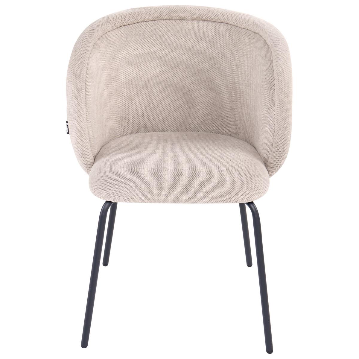 ESSZIMMERSTUHL 2er Set Stoff Taupe Sarasota - Taupe, Textil/Metall (60/79/60cm) - Beliani