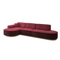 ECKSOFA Ottomane Links MARI-L2-v2 - 328x171x83 cm Bordeaux Velours - Bordeaux, Holzwerkstoff/Textil (328/171cm) - ALTDECOR