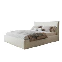 BETT 140x200 - Polsterbett mit Bettkasten und Holzrahmen - Modern Betten - Eleganter Puente-Stoff - Kollektion Rimini - Beige - Beige, Holz/Textil (140/200cm) - Alpi-Möbel