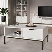 COUCHTISCH Seattle Weiß und Schwarz - Weiß, Holzwerkstoff (60/100/45.4cm) - Petits-meubles