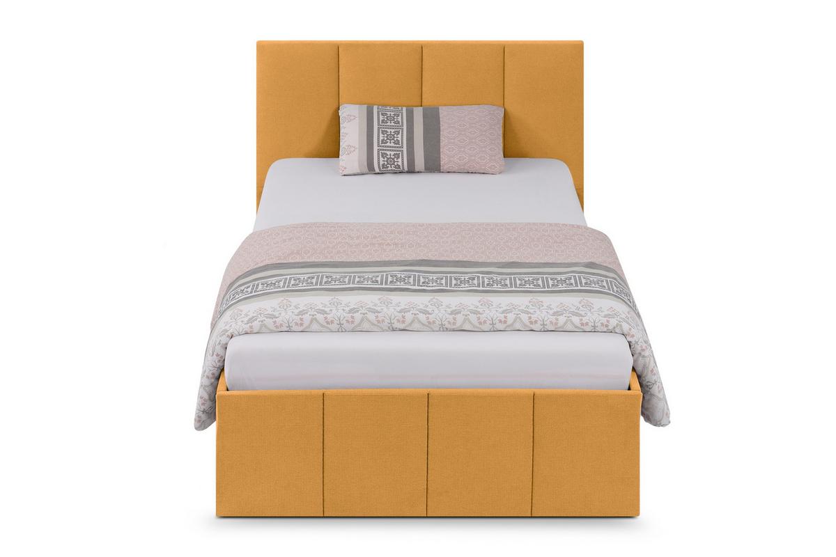 POLSTERBETT Dalas Gold 100 x 200 x 40 cm Bettkasten Mit hochwertiger Matratze H3 (bis 120 kg) und Lattenrost - Goldfarben, Holz (100/200cm) - Halmon Schlafkomfort Betten 