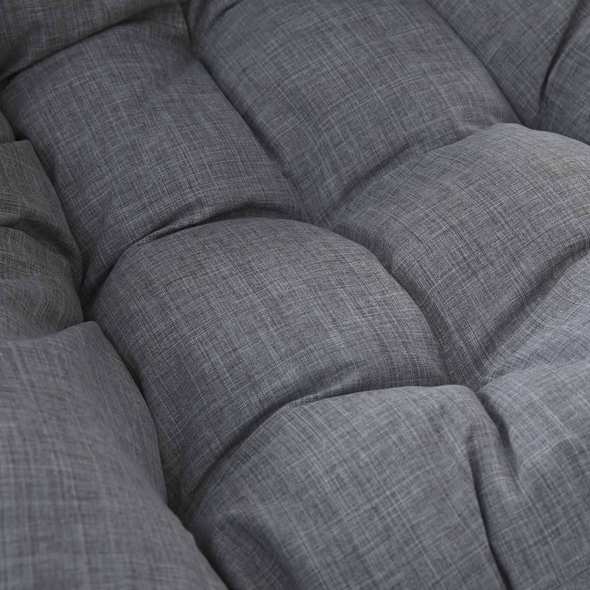 HÄNGESESSEL Mykonos mit stabiler Stahlrahmen, 109 cm, Grau - Grau, Metall (109/192/124cm) - Beautysofa