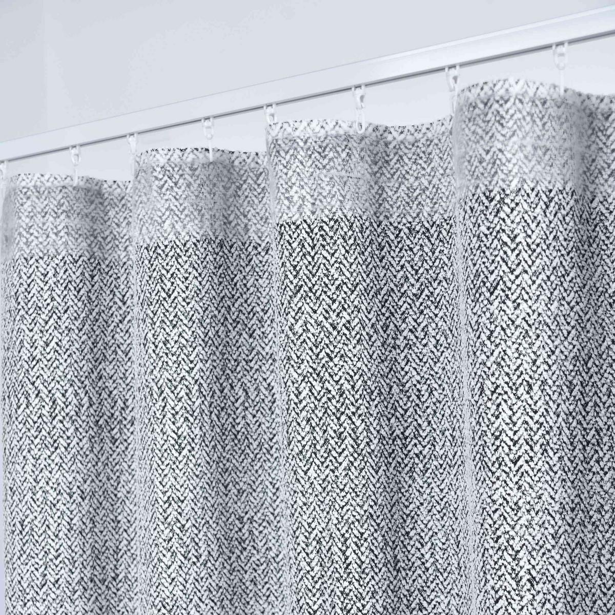 VORHANG 2ER SET MONTANA HxB 245x140 cm Weiß Schwarz - Weiß, Textil (140/245cm) - Gardinenbox