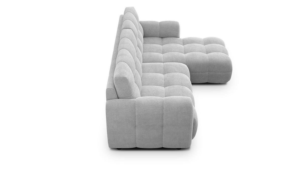 ECKSOFA MELLOW 3-Sitzer, hellgrau - Hellgrau/Schwarz, Holz/Textil (232/156cm) - Wozimo