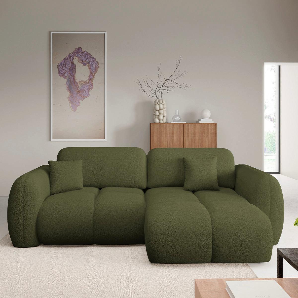 ECKSOFA Livio 3 Sitzplätze Grün - Grün, Holz (270/165cm) - Petits-meubles