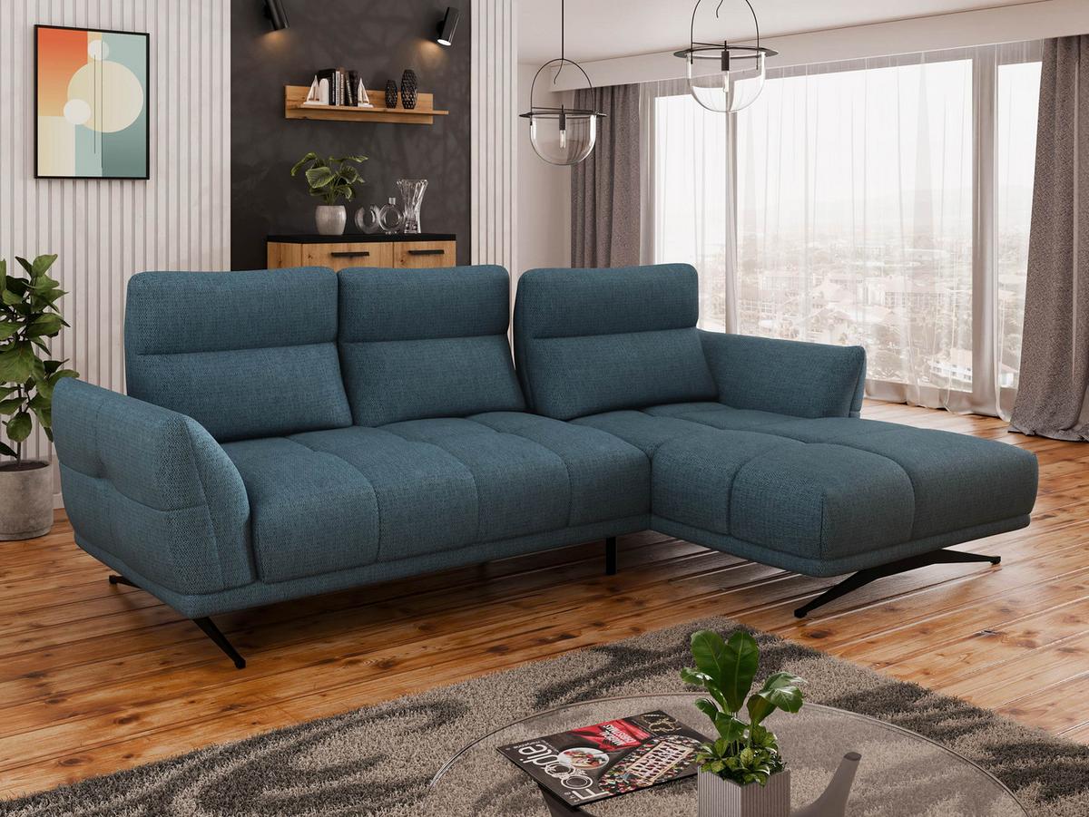 ECKSOFA Giovanni Z LCH, Seite: Rechts 2R-LC - Schwarz/Dunkelblau, Holz/Textil (298/195cm) - MIRJAN24