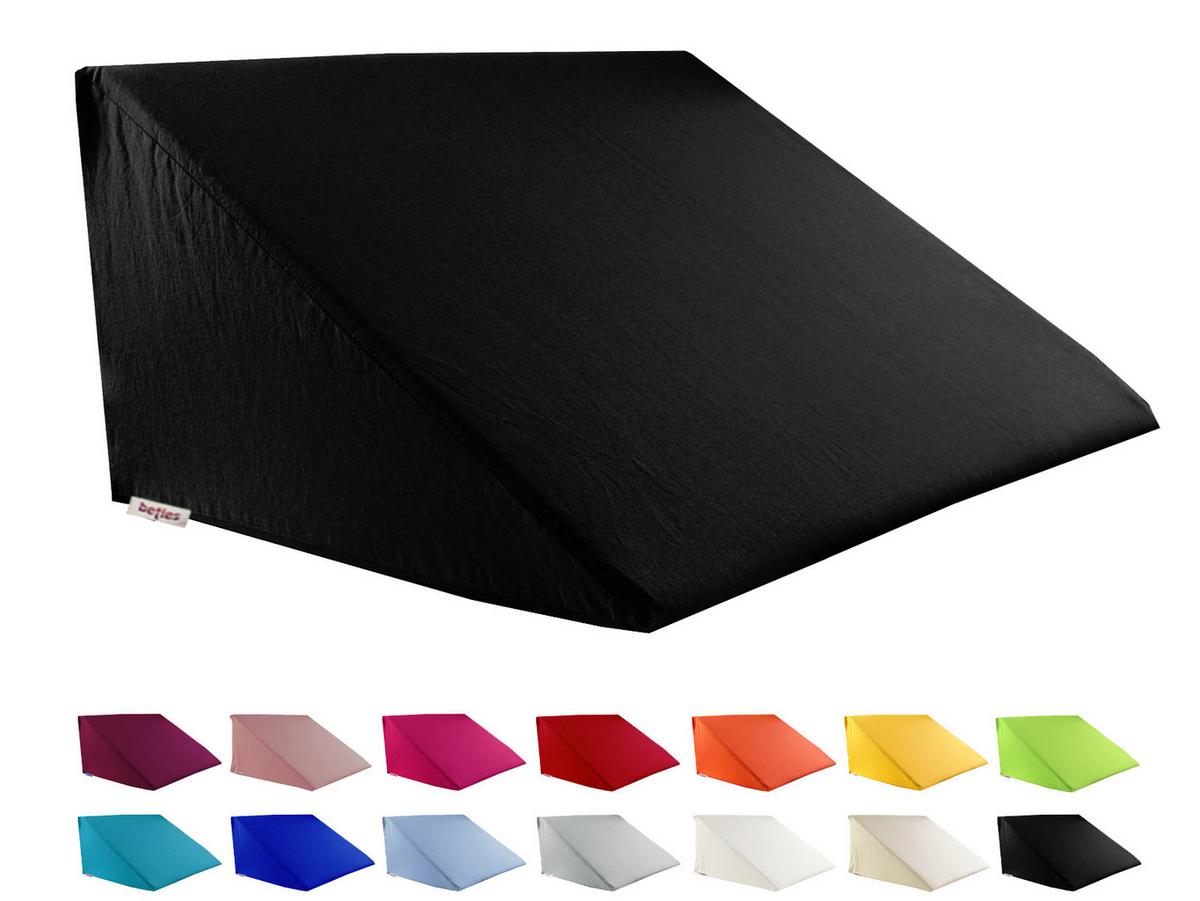 KEILKISSENBEZUG Basic 100% Baumwolle schwarz 62/49/30 cm - Schwarz, Textil (62/49cm) - beties Heimtextil