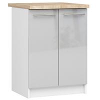 UNTERSCHRANK Weiß, Metallisch Glanz 85/60/46 - Weiß/Grau, Holzwerkstoff (60/85/46cm) - RAUMHIRSCH FURNITURE